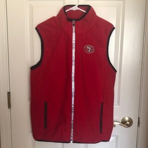 NFL Team Apparel San Francisco 49ers Red Full Zip Up Vest / Medium